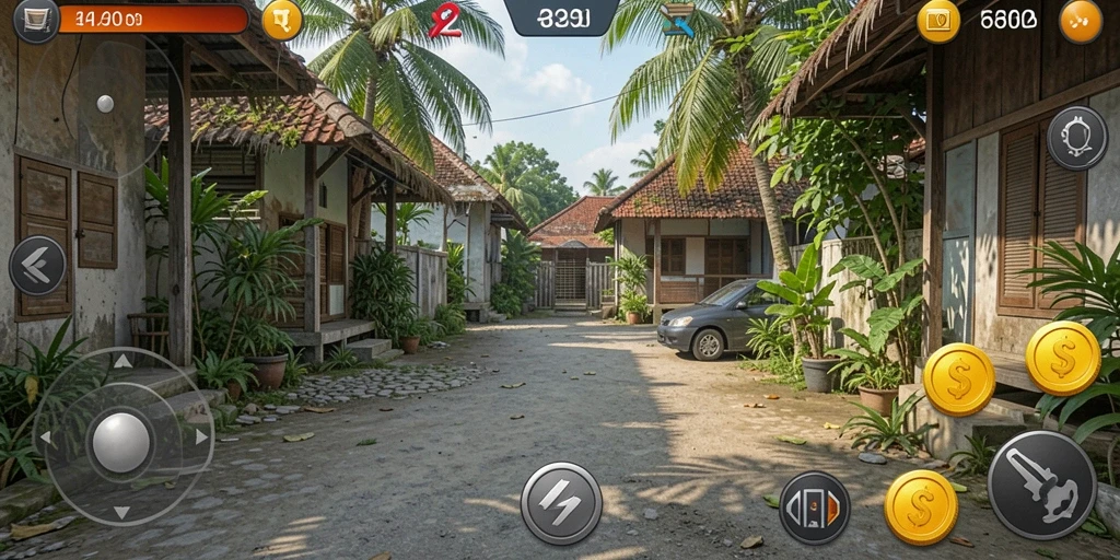 Screenshot menunjukkan tampilan level awal dalam game 62HOT.