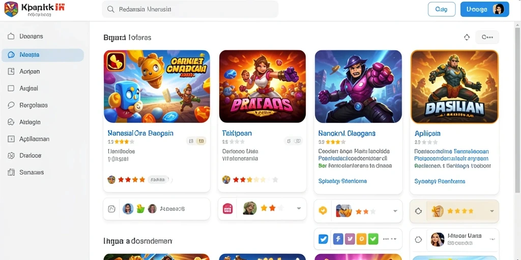 Tampilan layar utama dengan karakter yang menarik.